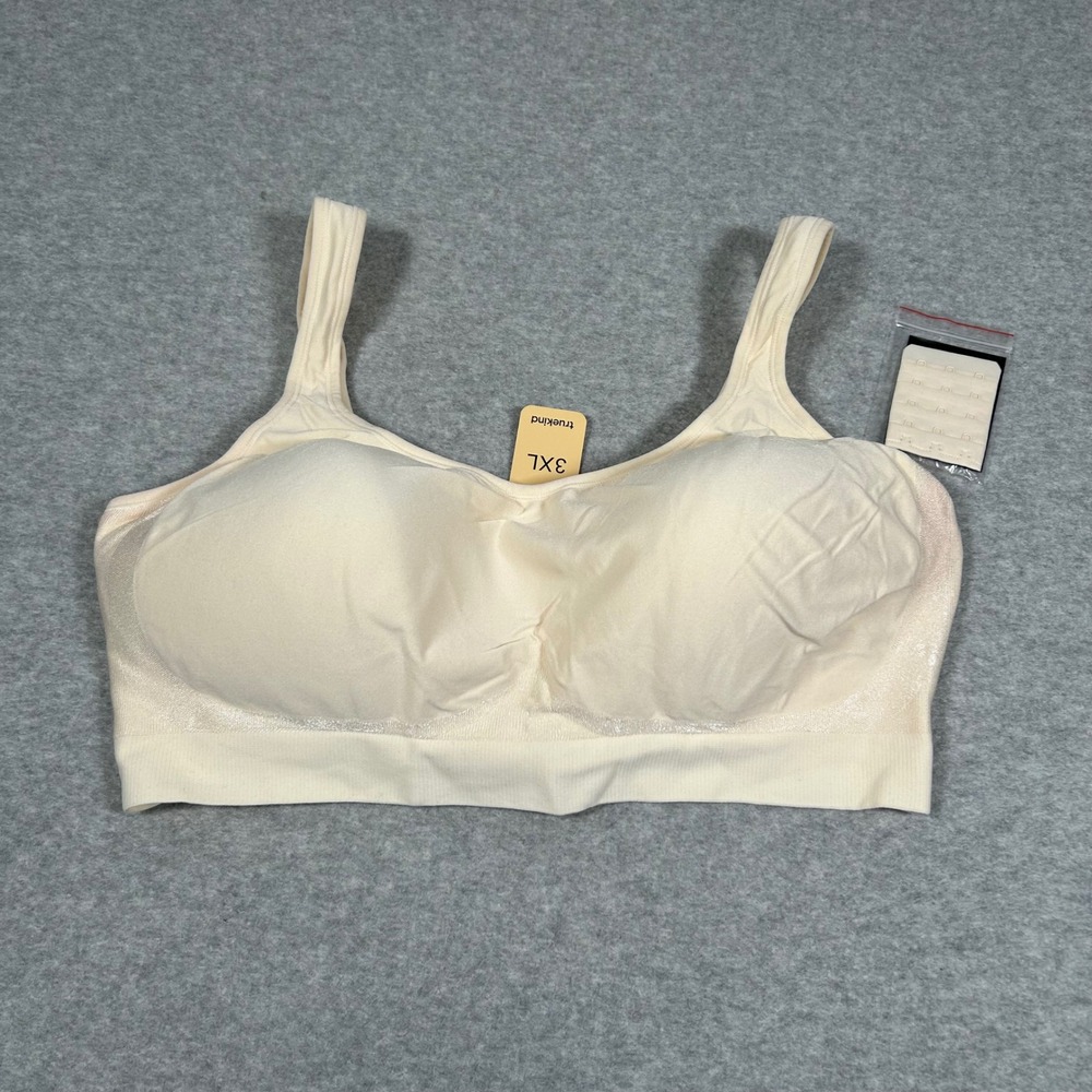 Truekind Daily Comfort Wirefree Shaper Bra Womens 3XL Beige‎ Comfort Support